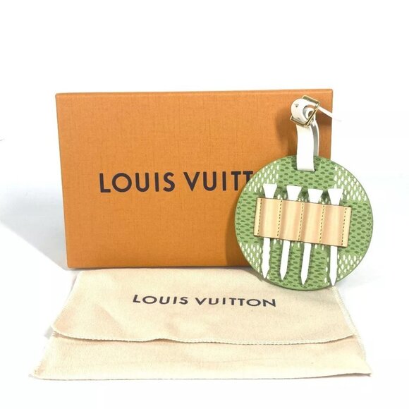 Auth LOUIS VUITTON GI1063 Damier-Golf Bag Tag Golf Tees Bag Charm Key Holder - Picture 1 of 7